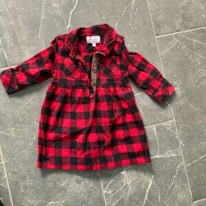 Plaid Red and Black Kids Casual Dress